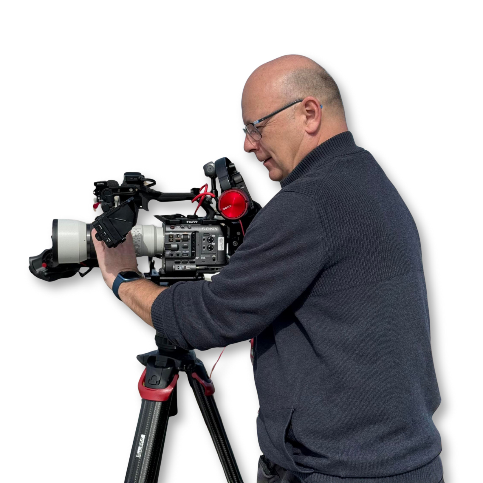 Daniel Bogataj bei der Arbeit mit seiner Filmkamera